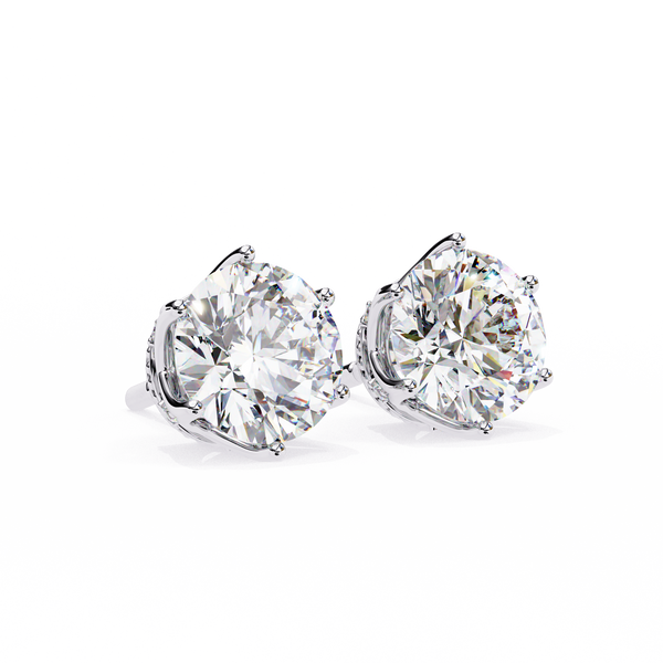 Elegant Six-Prong Diamond Stud Earrings