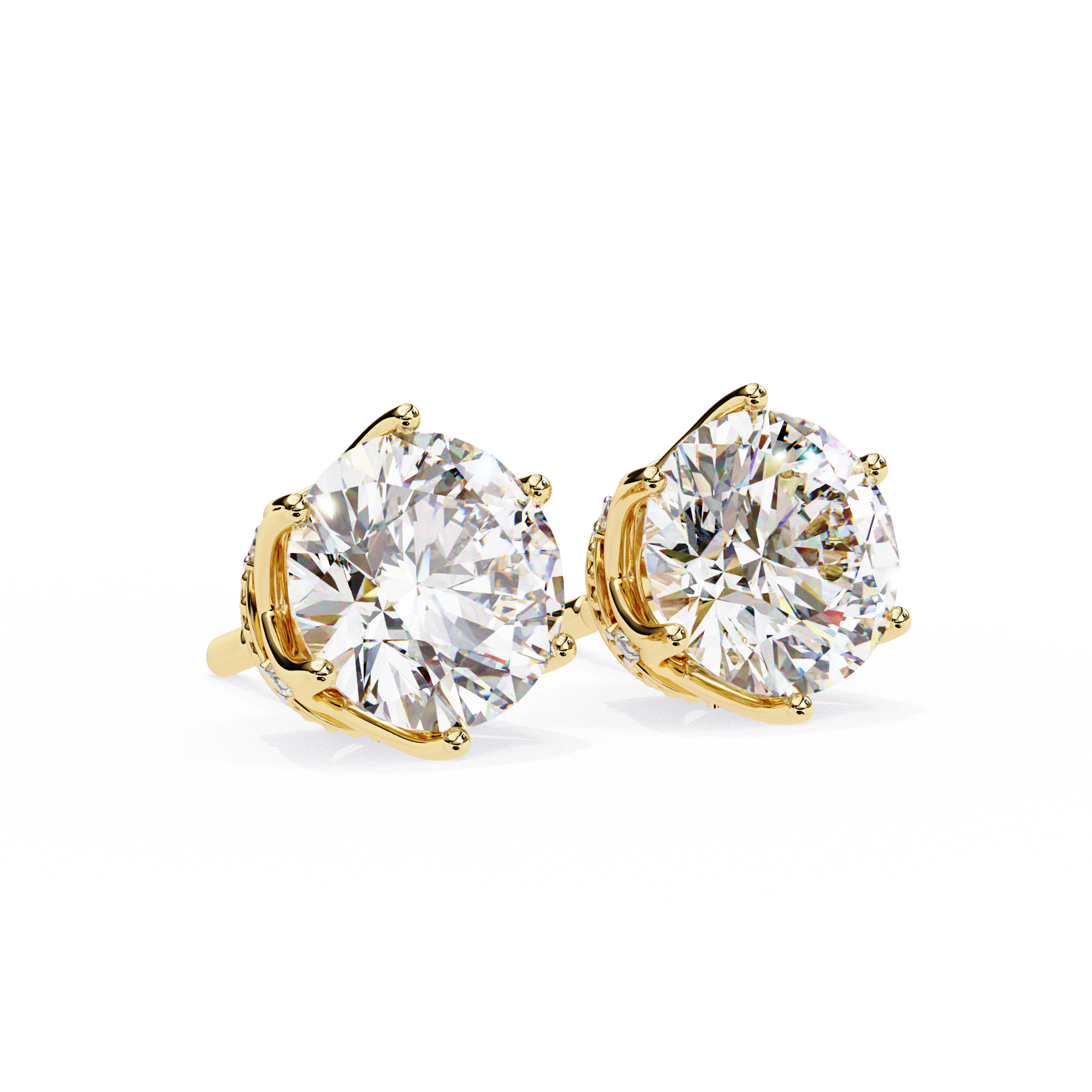 Elegant Six-Prong Diamond Stud Earrings