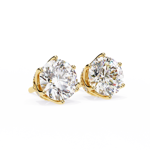 Elegant Six-Prong Diamond Stud Earrings