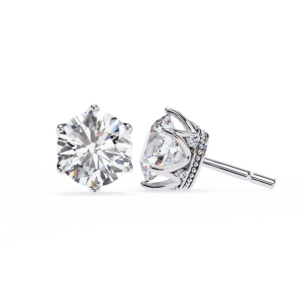 Elegant Six-Prong Diamond Stud Earrings