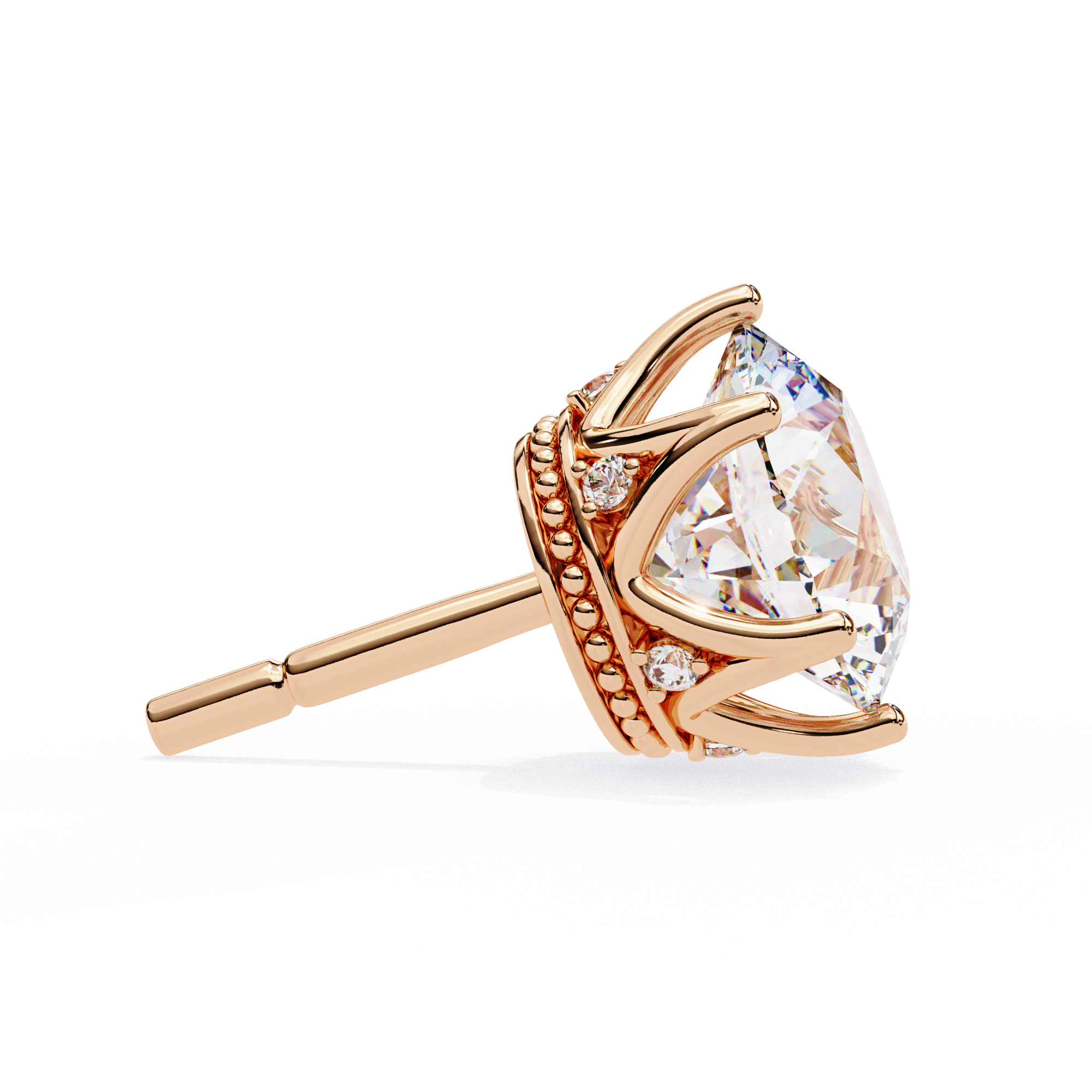 Elegant Six-Prong Diamond Stud Earrings