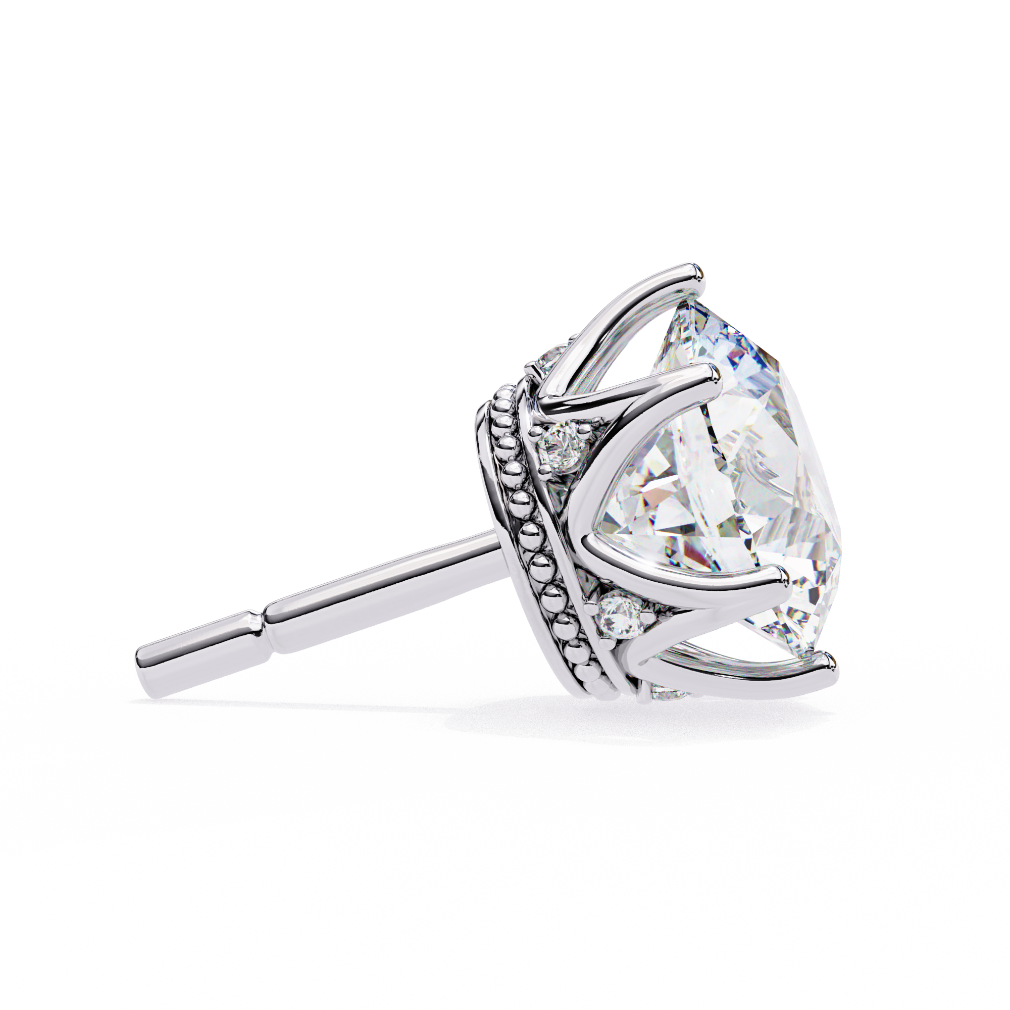 Elegant Six-Prong Diamond Stud Earrings