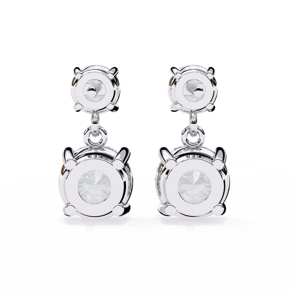 Starlight Round Cut Solitaire Drop Earrings