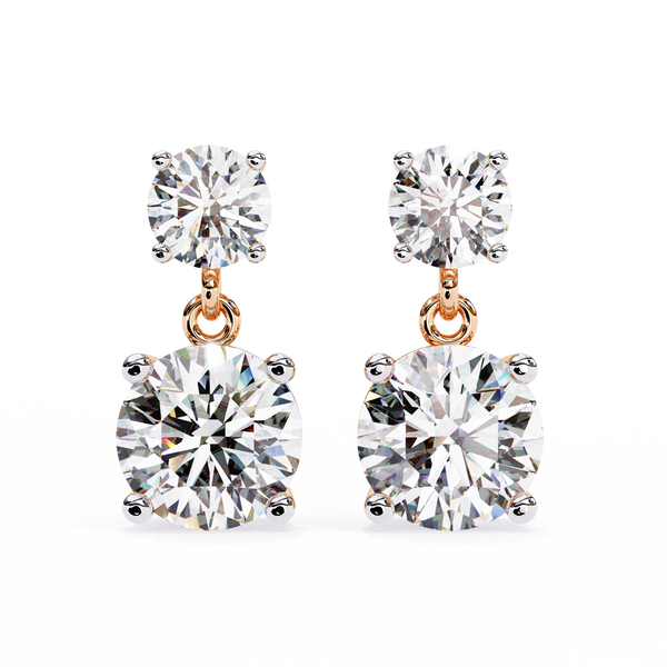 Starlight Round Cut Solitaire Drop Earrings