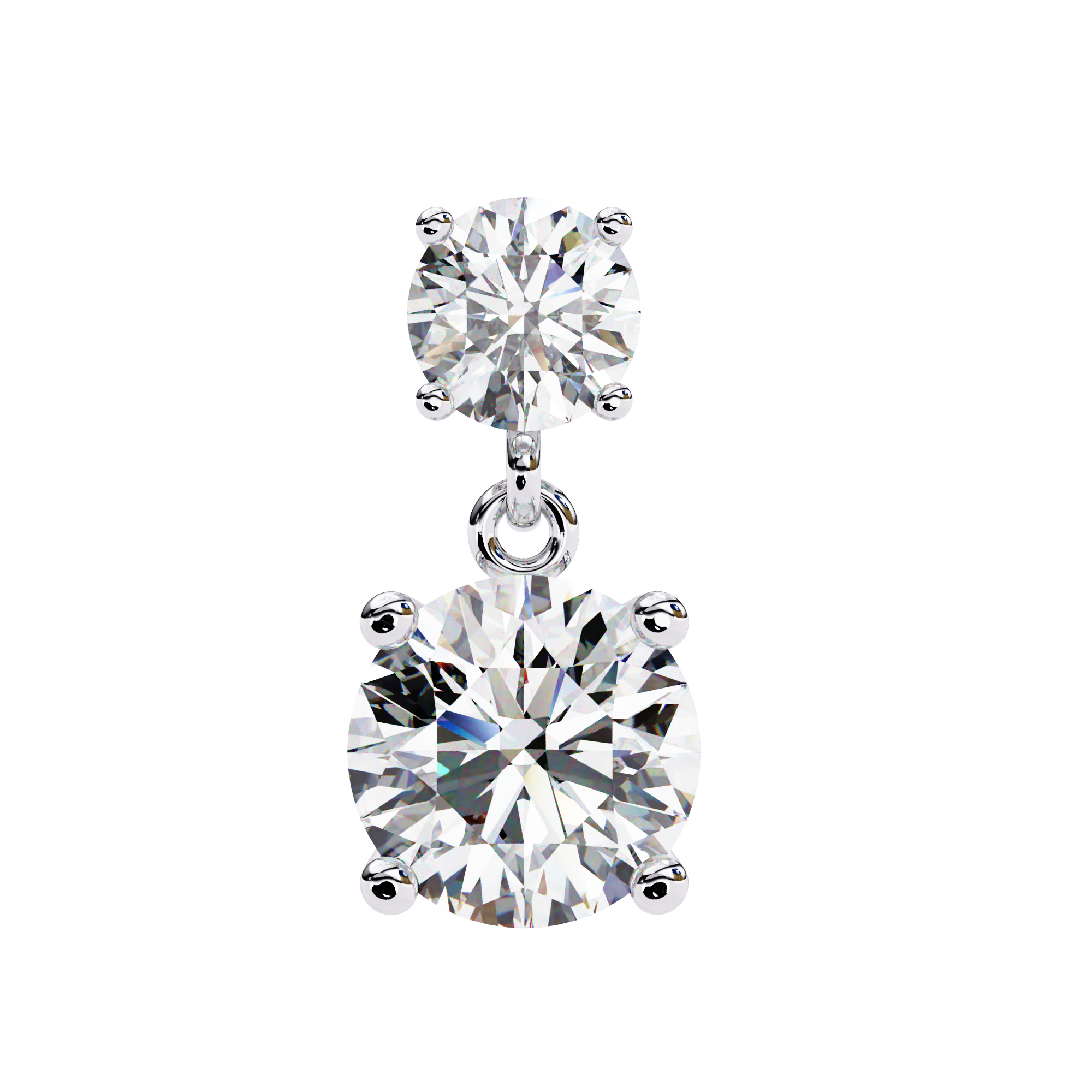 Starlight Round Cut Solitaire Drop Earrings