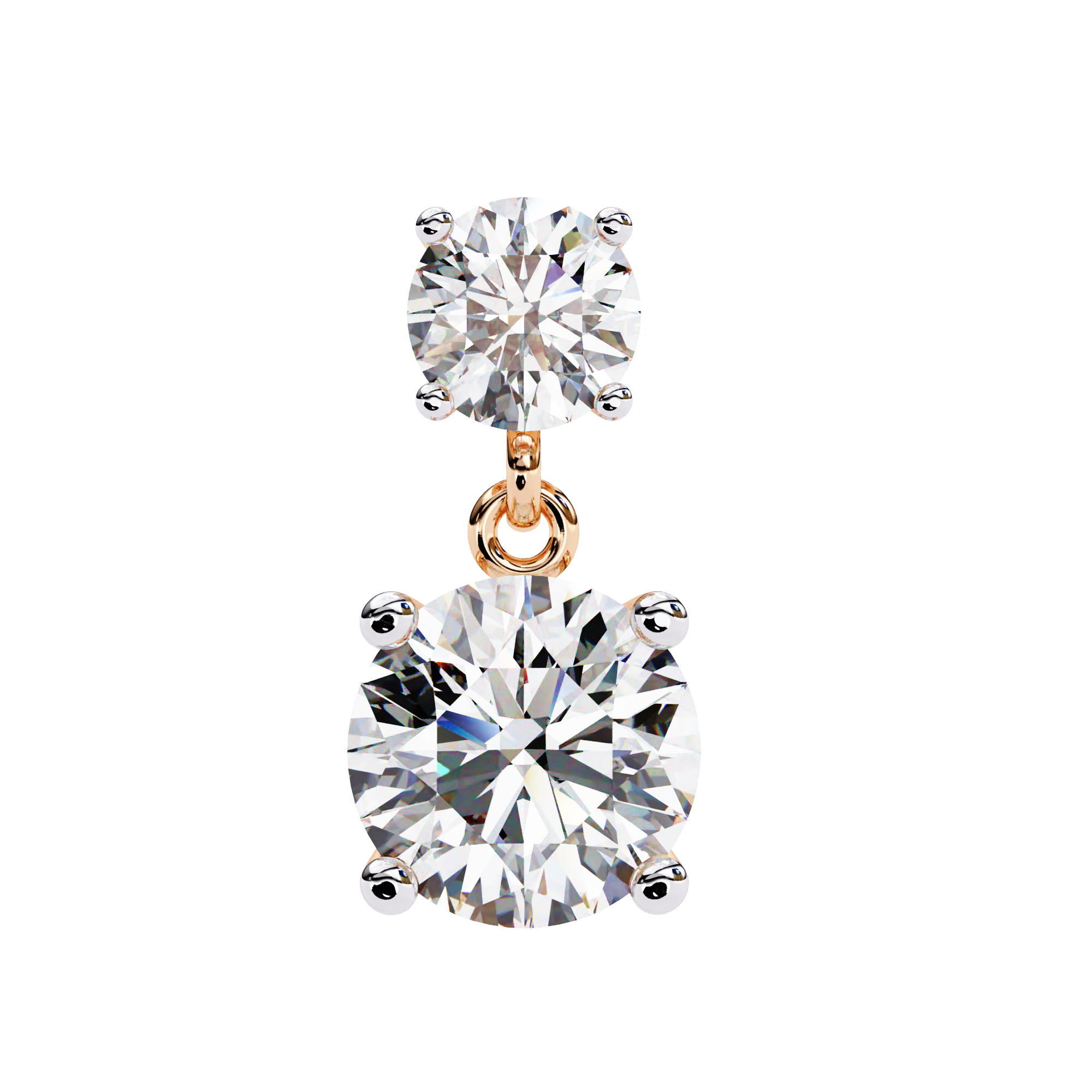 Starlight Round Cut Solitaire Drop Earrings