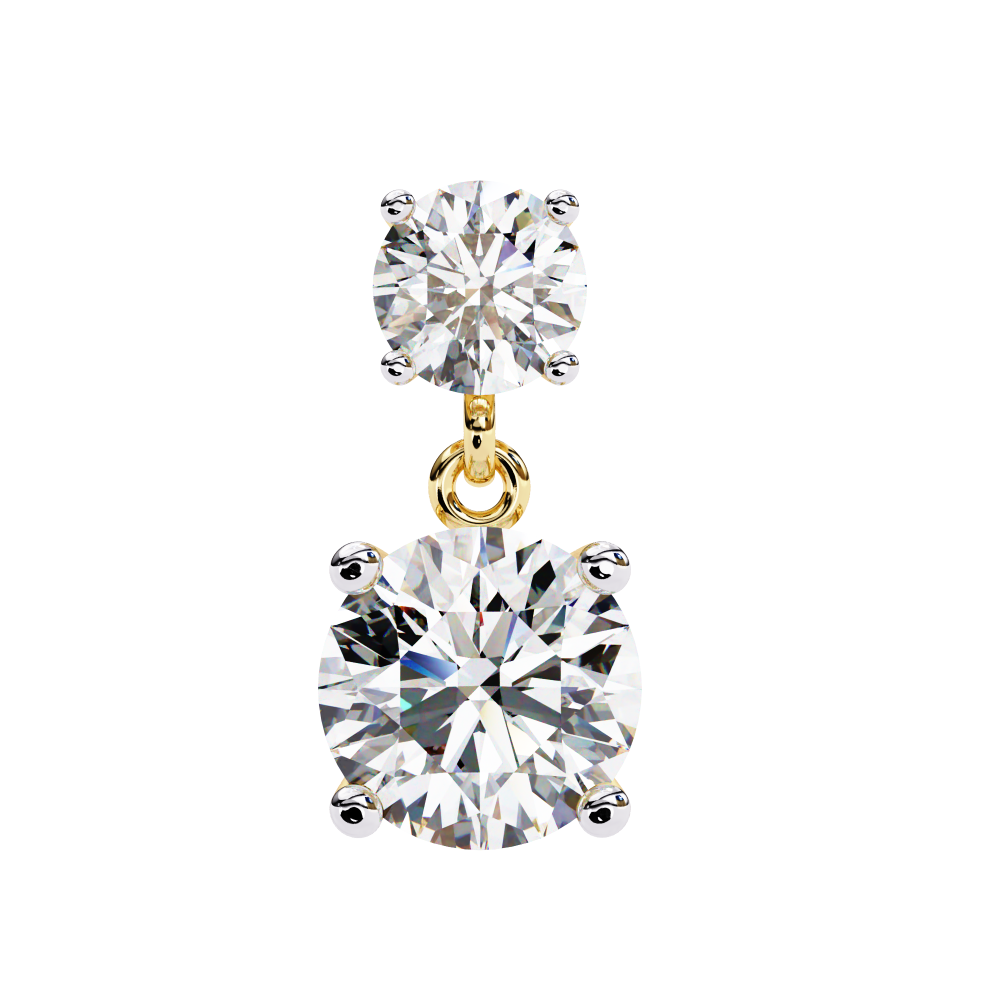 Starlight Round Cut Solitaire Drop Earrings