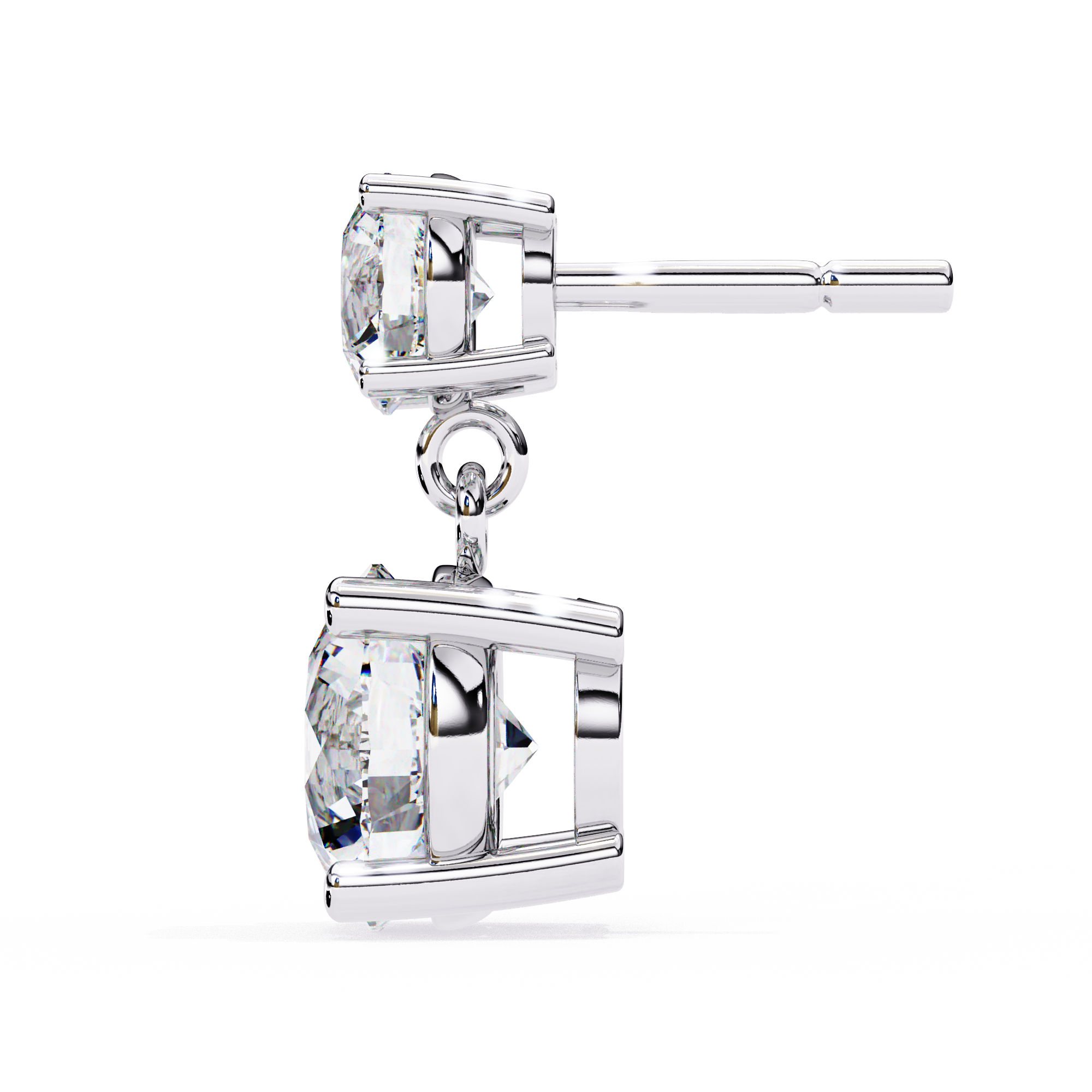 Starlight Round Cut Solitaire Drop Earrings