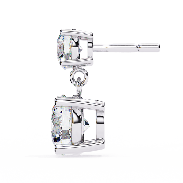 Starlight Round Cut Solitaire Drop Earrings