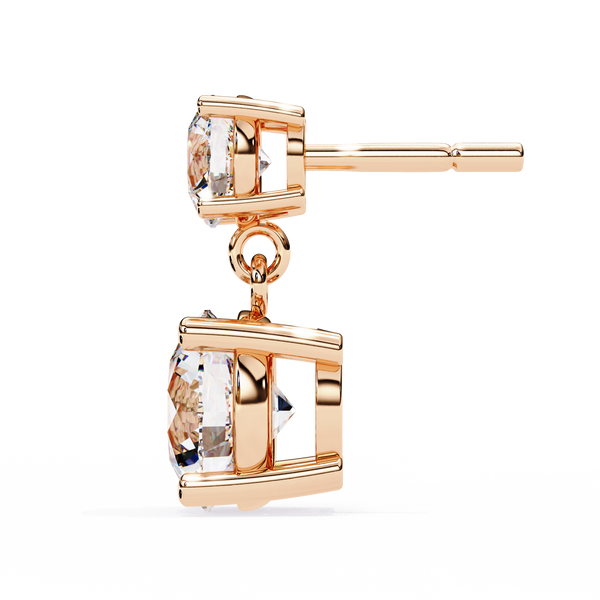 Starlight Round Cut Solitaire Drop Earrings