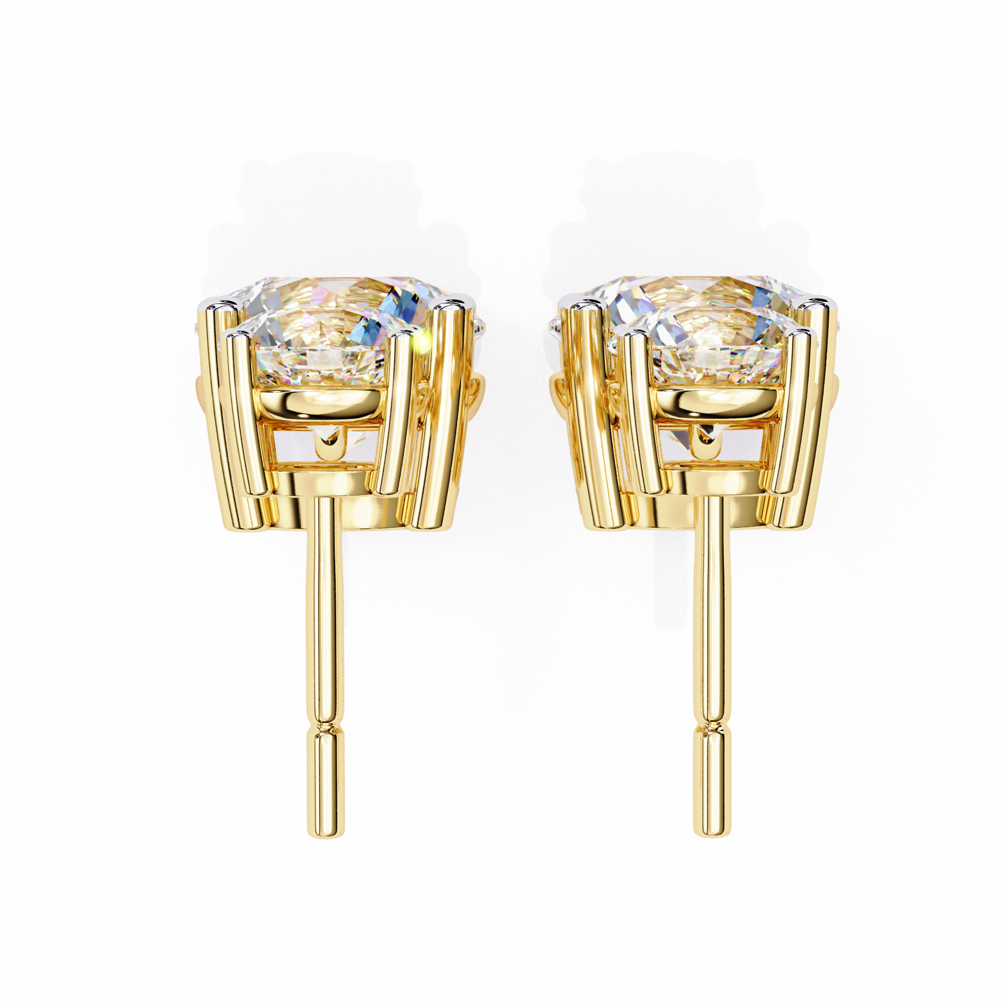 Starlight Round Cut Solitaire Drop Earrings