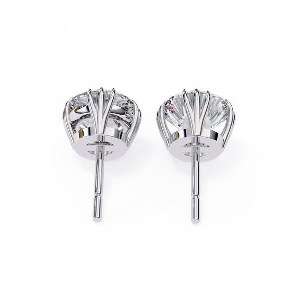 Eterna triple Prong Classic Solitaire Stud Earrings