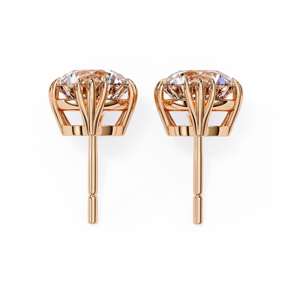 Eterna triple Prong Classic Solitaire Stud Earrings