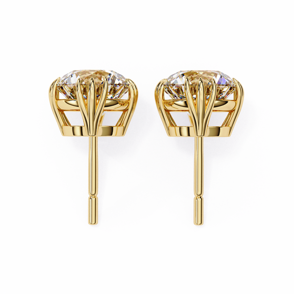 Eterna triple Prong Classic Solitaire Stud Earrings