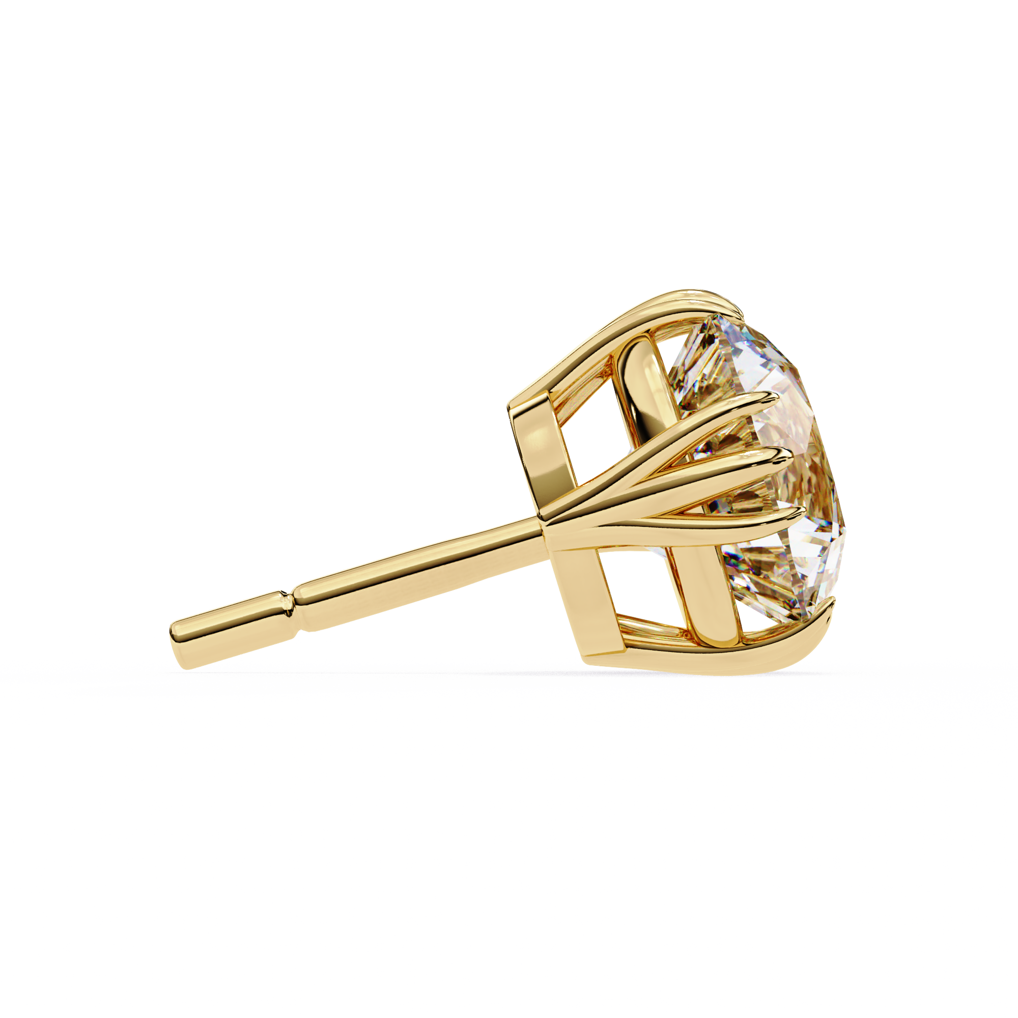 Eterna triple Prong Classic Solitaire Stud Earrings