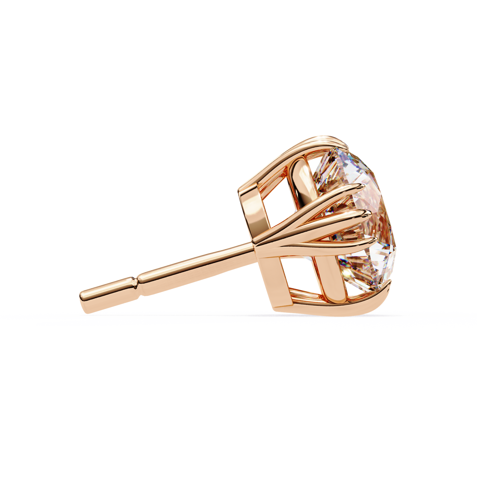 Eterna triple Prong Classic Solitaire Stud Earrings