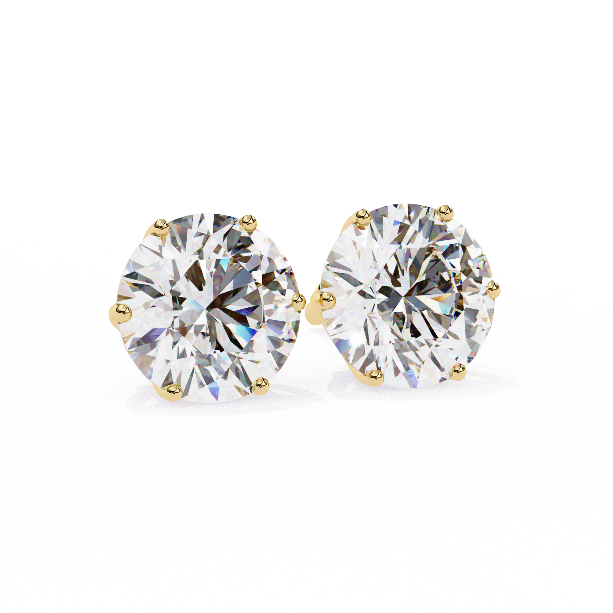 6 Prongs Brilliant Cut Diamond Stud Earring