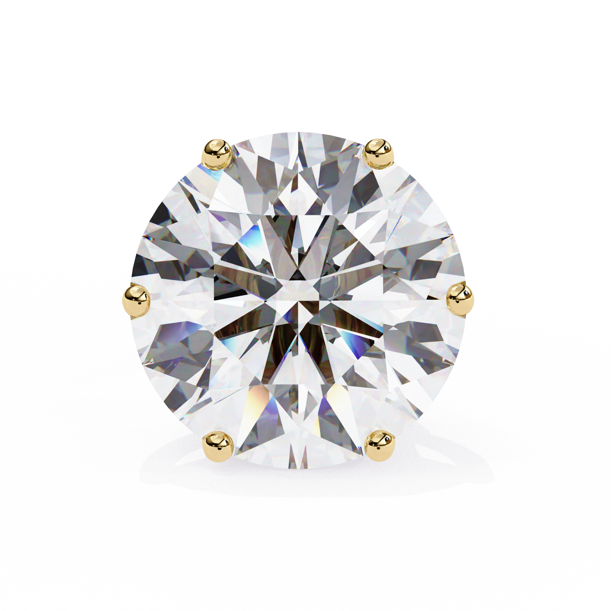 6 Prongs Brilliant Cut Diamond Stud Earring