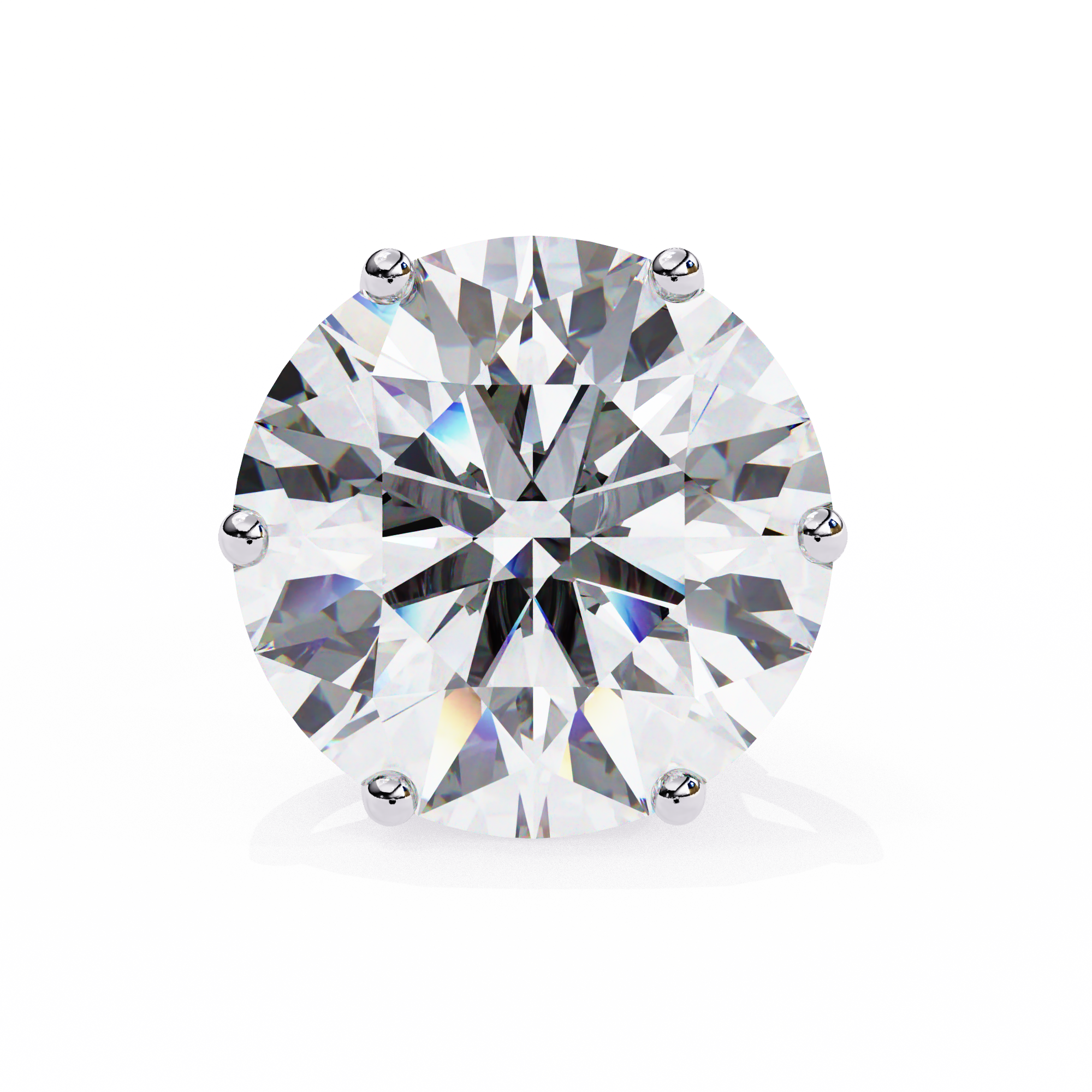 6 Prongs Brilliant Cut Diamond Stud Earring