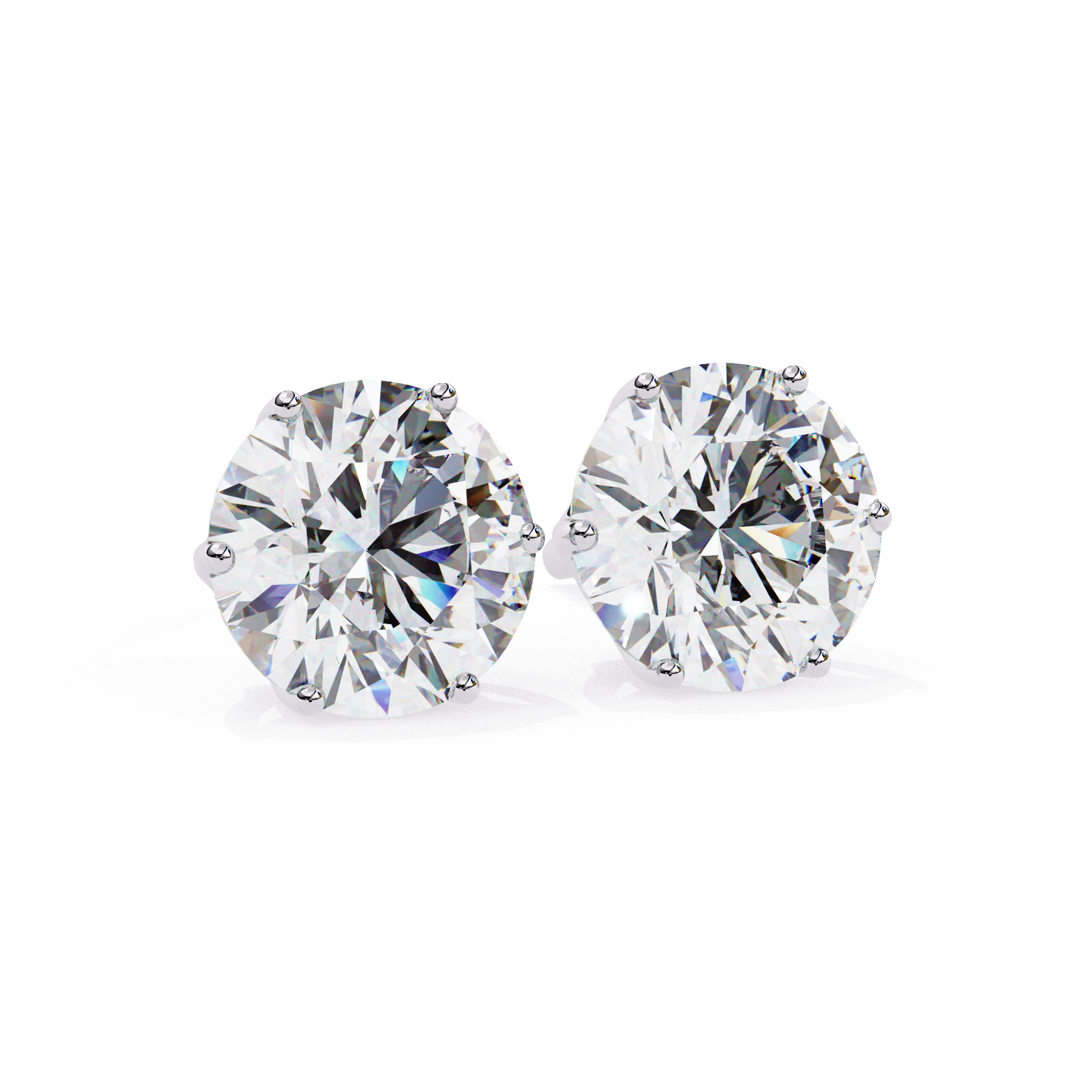 6 Prongs Brilliant Cut Diamond Stud Earring