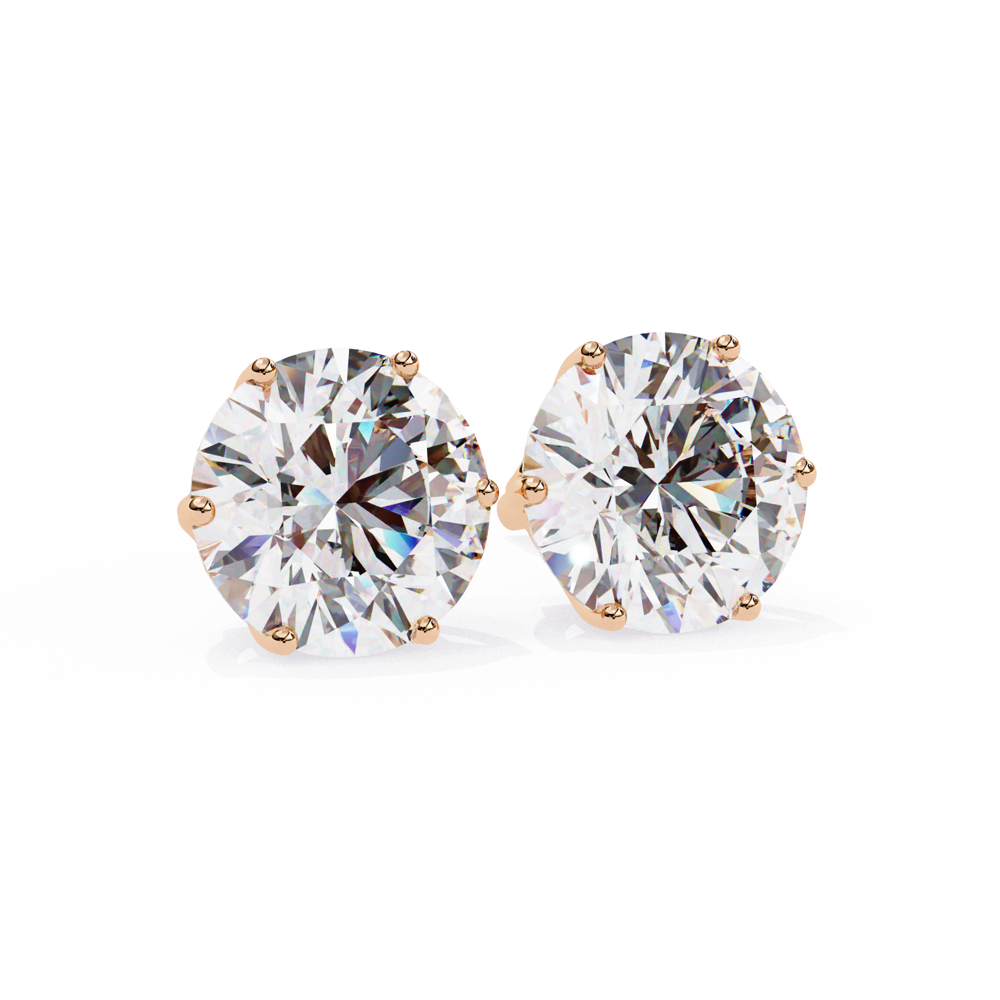 6 Prongs Brilliant Cut Diamond Stud Earring