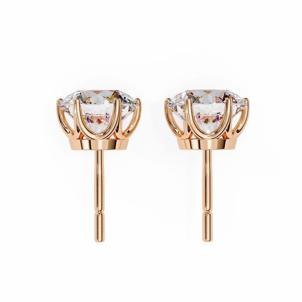 6 Prongs Brilliant Cut Diamond Stud Earring