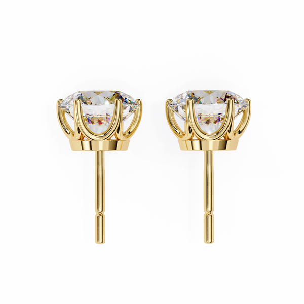 6 Prongs Brilliant Cut Diamond Stud Earring