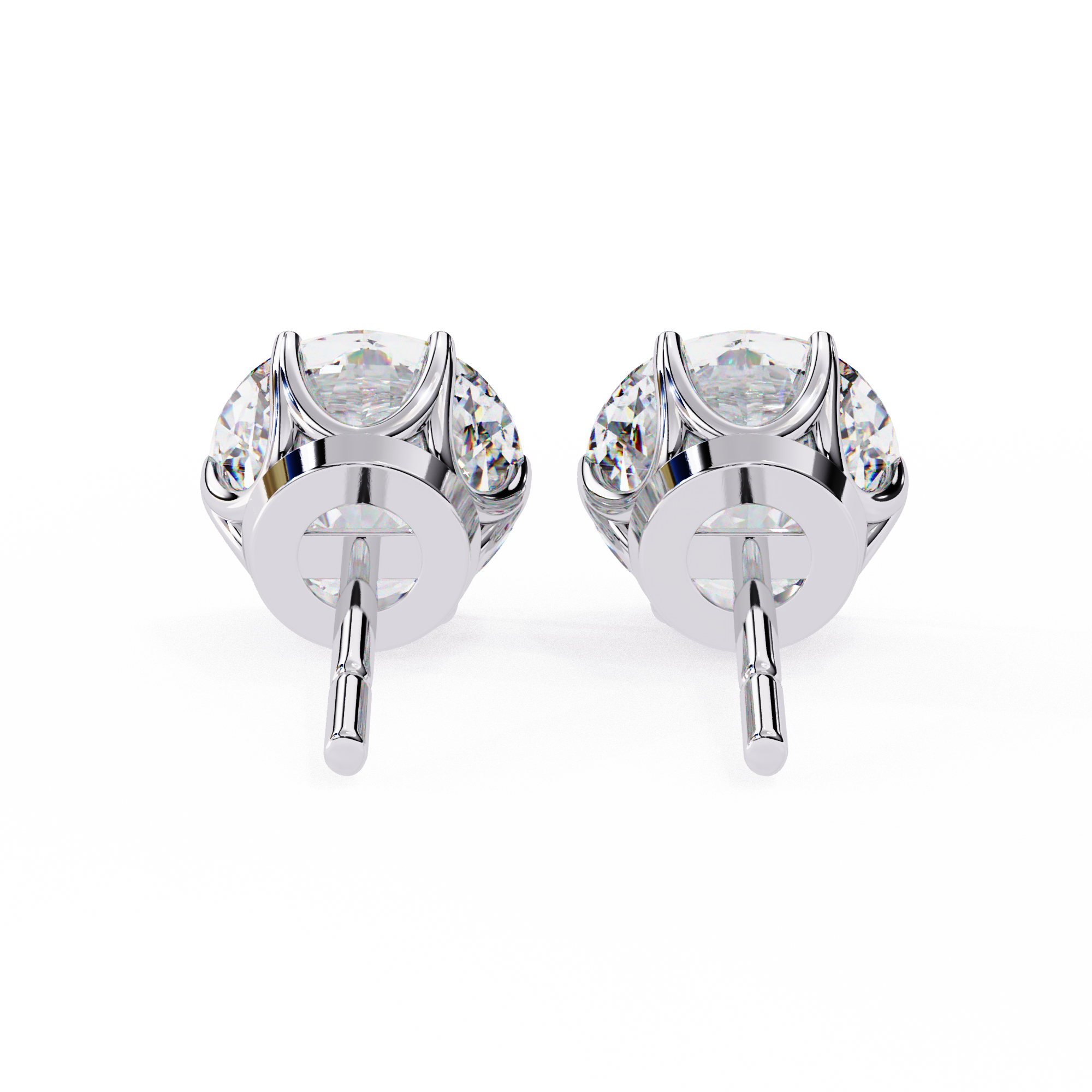 6 Prongs Brilliant Cut Diamond Stud Earring
