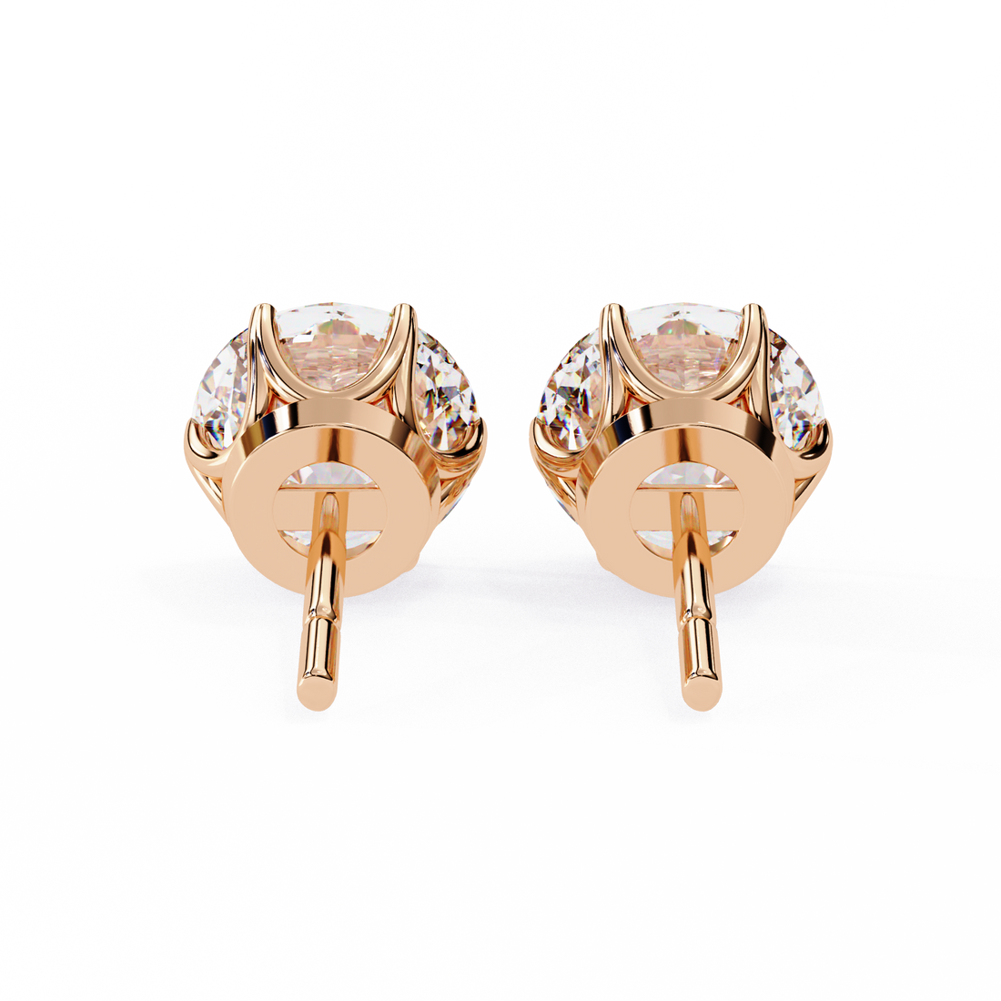 6 Prongs Brilliant Cut Diamond Stud Earring
