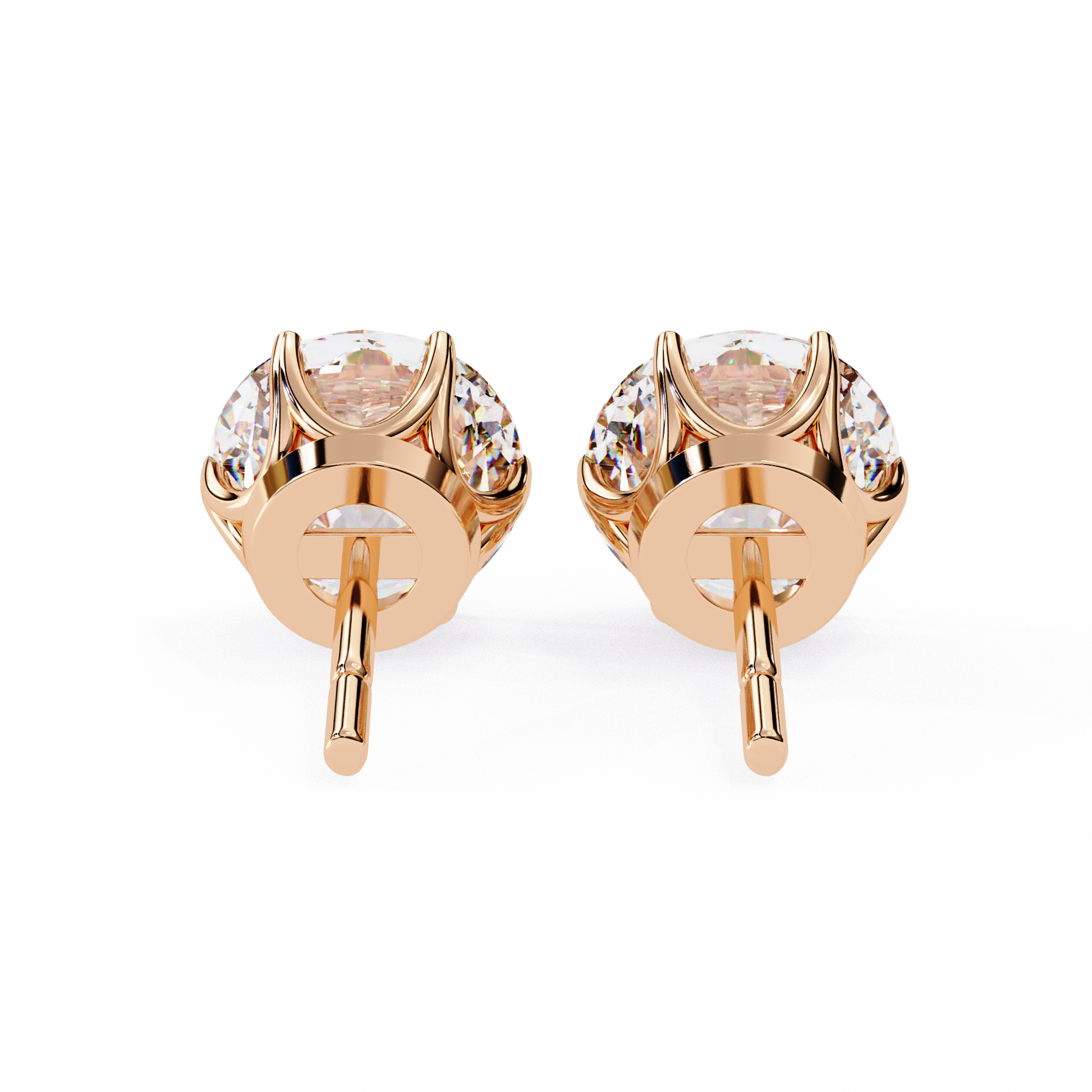 6 Prongs Brilliant Cut Diamond Stud Earring