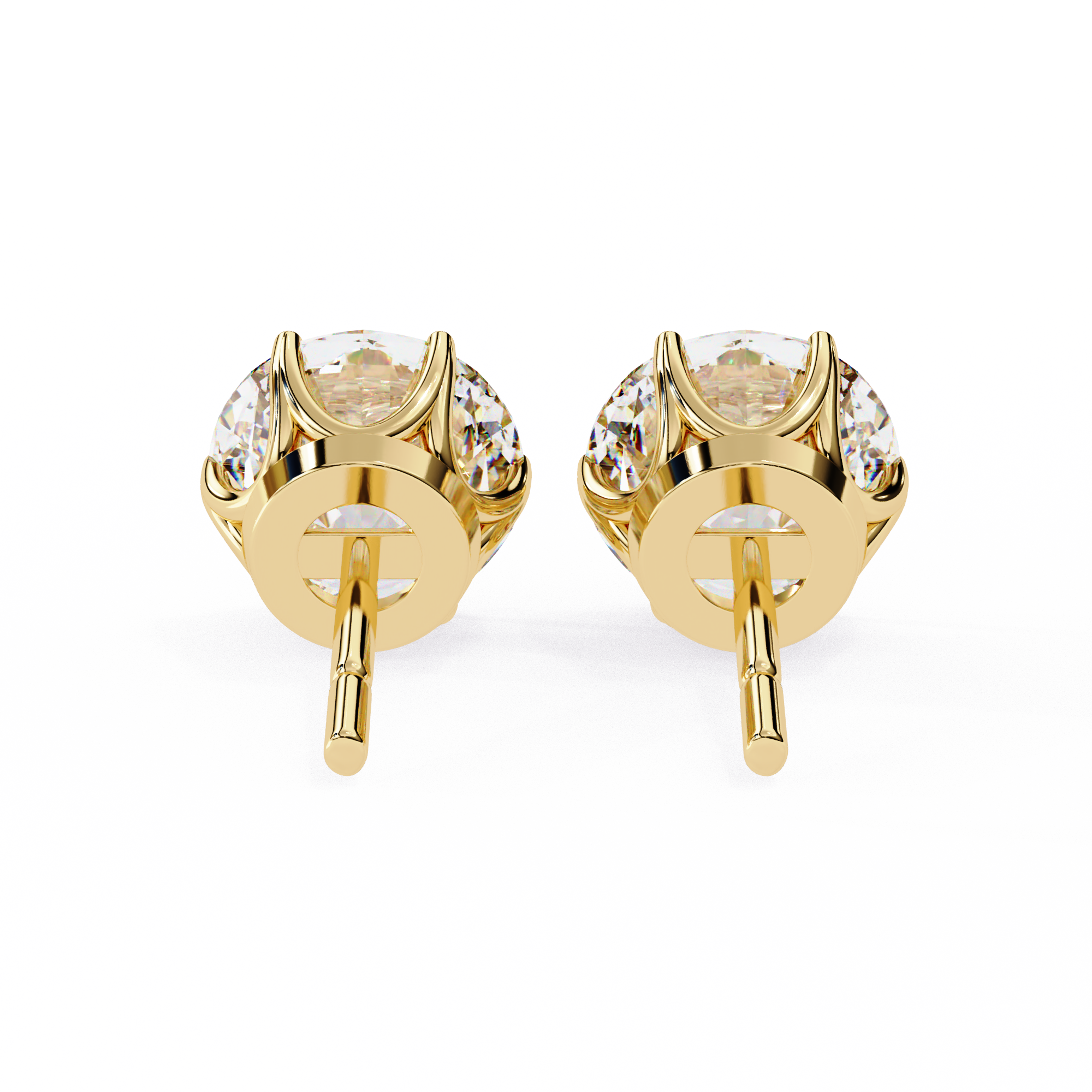 6 Prongs Brilliant Cut Diamond Stud Earring