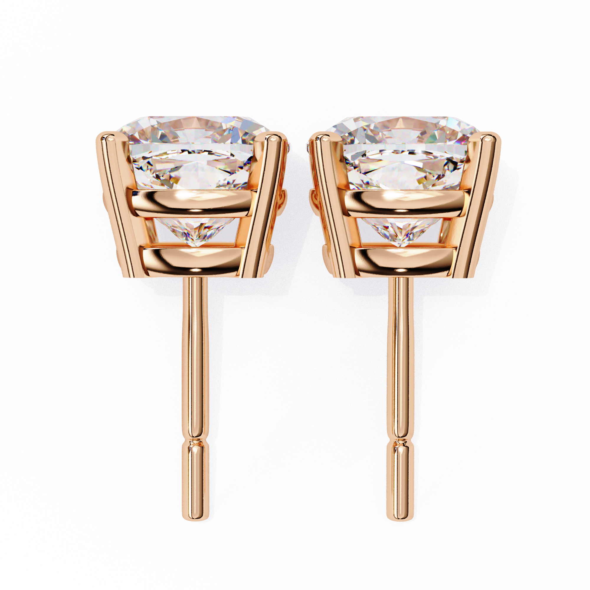 Classic Cushion Solitaire Stud Earrings