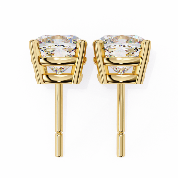 Classic Cushion Solitaire Stud Earrings