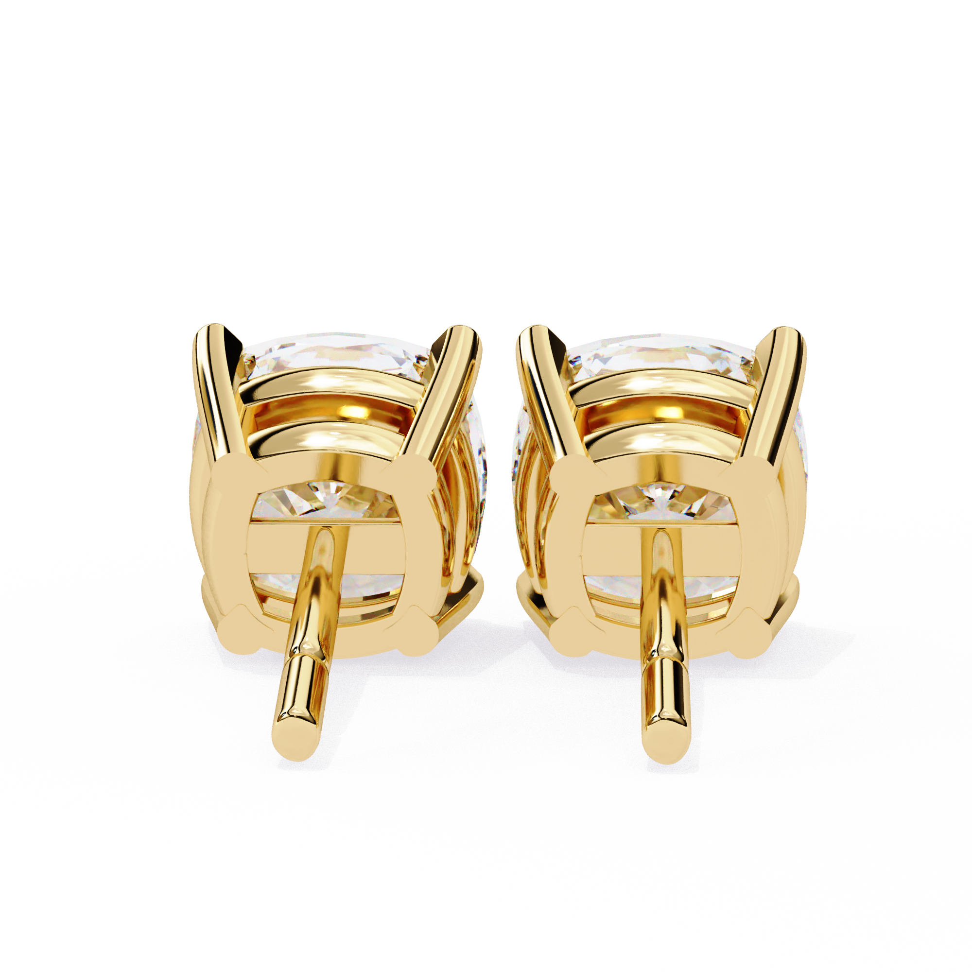 Classic Cushion Solitaire Stud Earrings