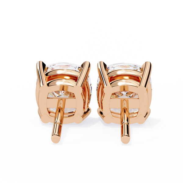 Classic Cushion Solitaire Stud Earrings