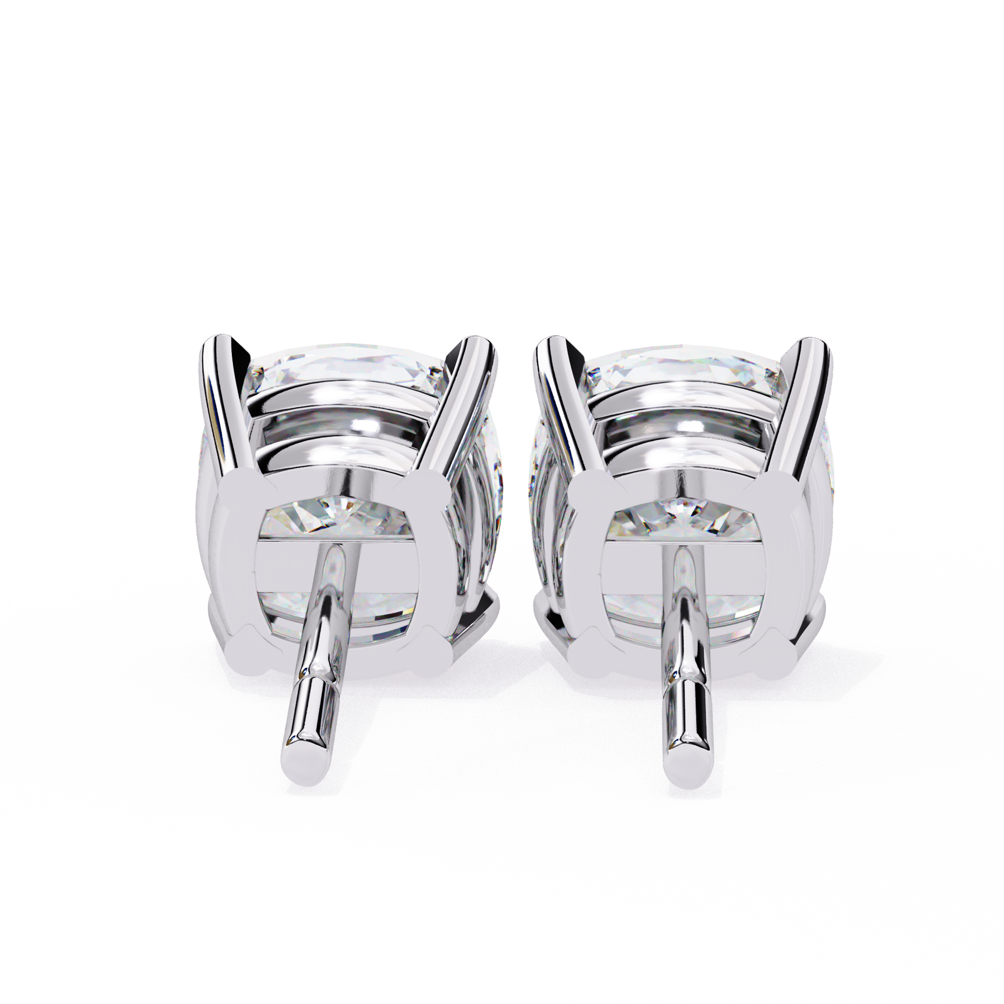 Classic Cushion Solitaire Stud Earrings