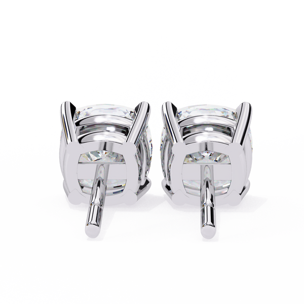 Classic Cushion Solitaire Stud Earrings