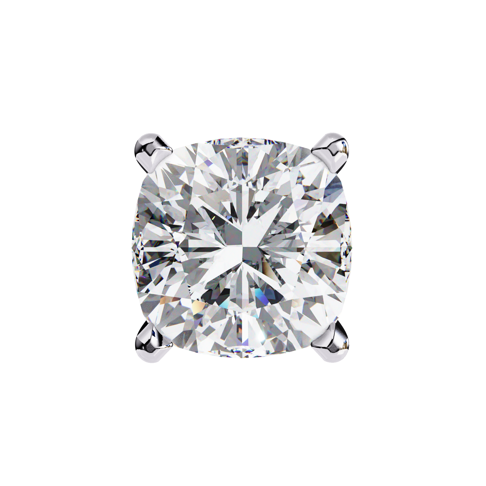 Classic Cushion Solitaire Stud Earrings