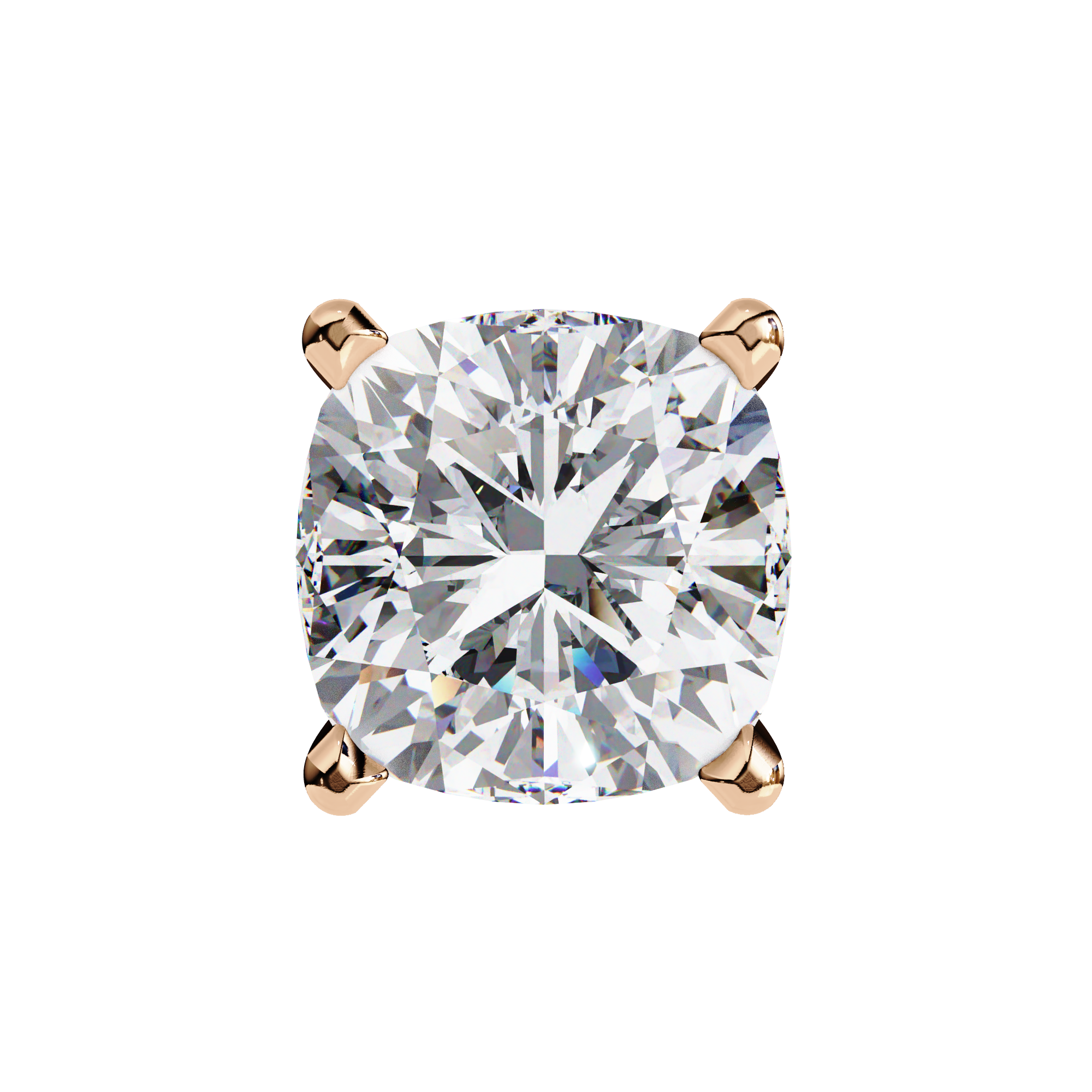 Classic Cushion Solitaire Stud Earrings