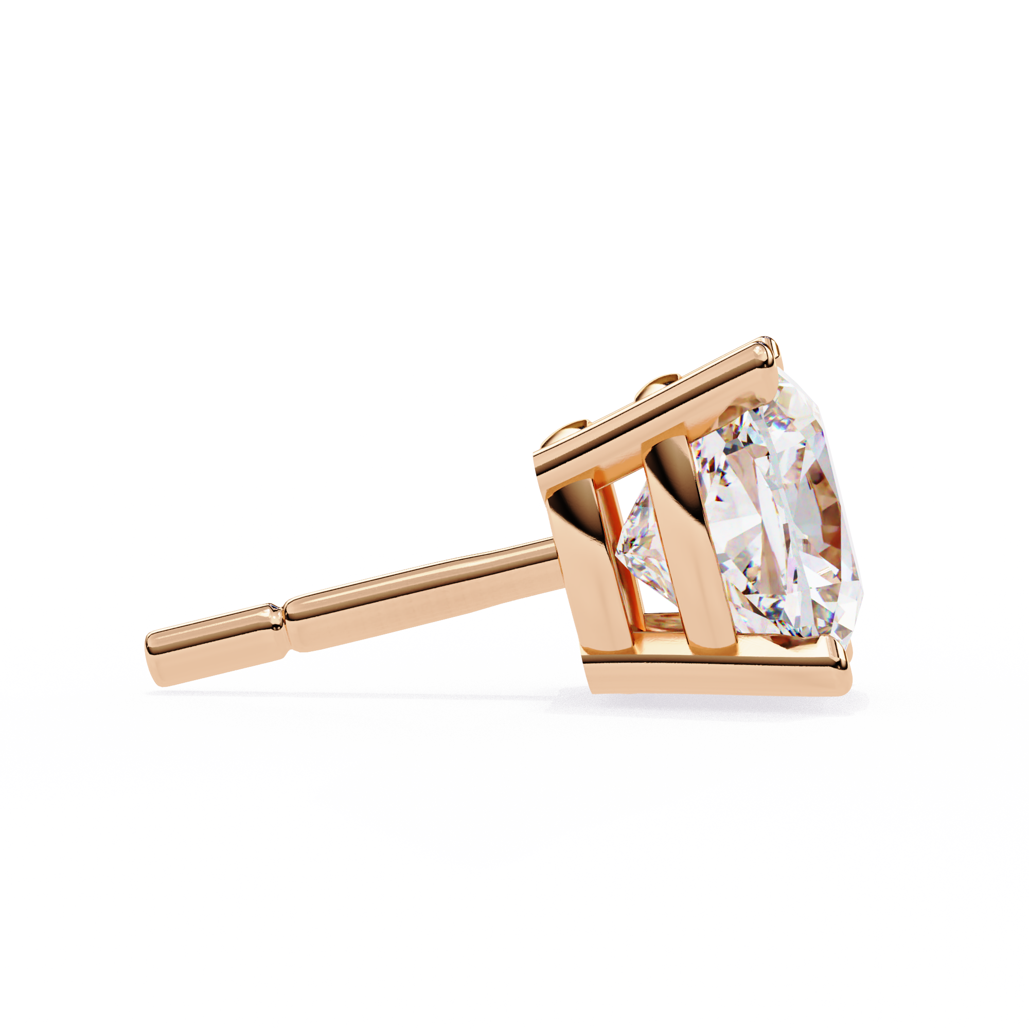 Classic Cushion Solitaire Stud Earrings