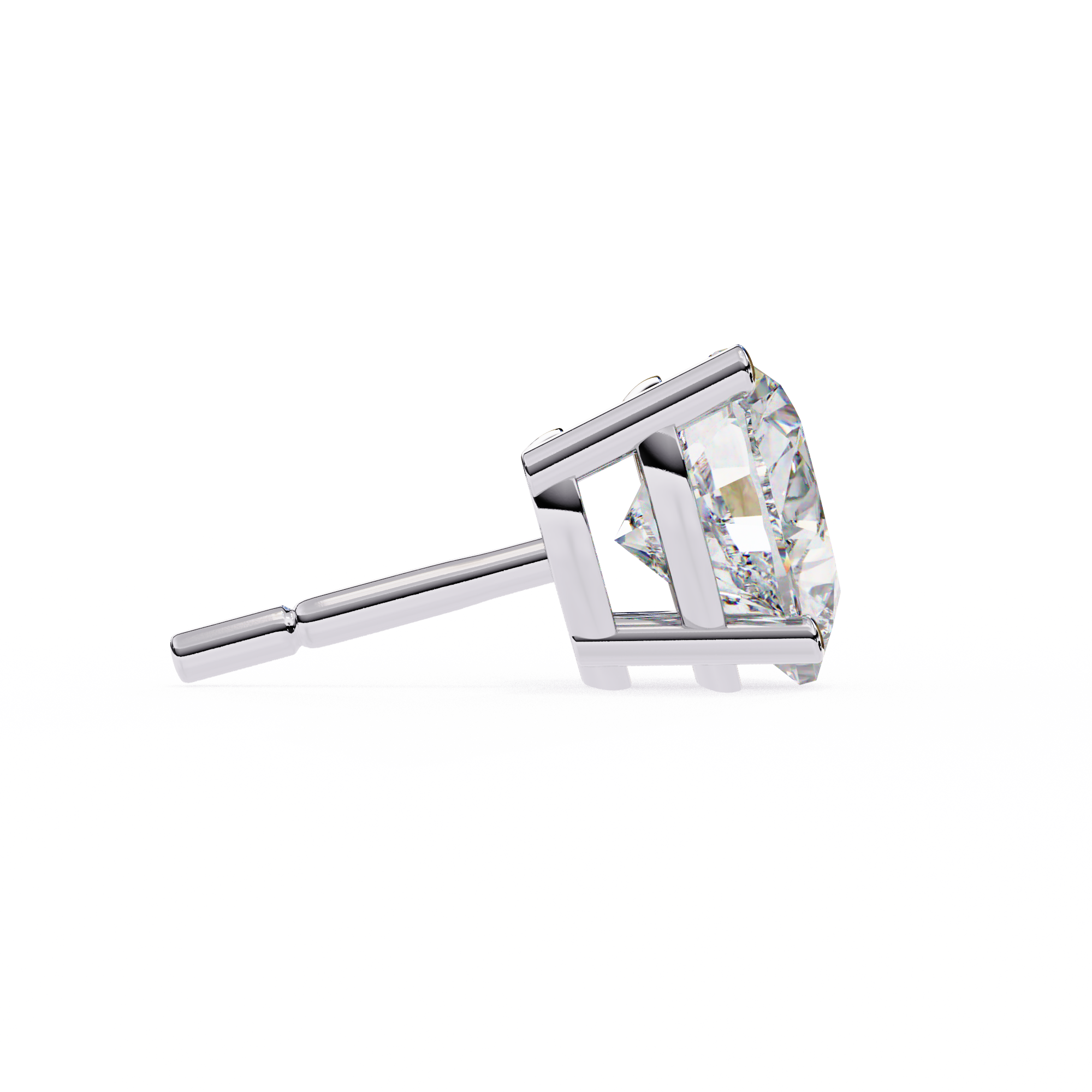 Four-Prong Heart Cut Diamond Stud Earrings