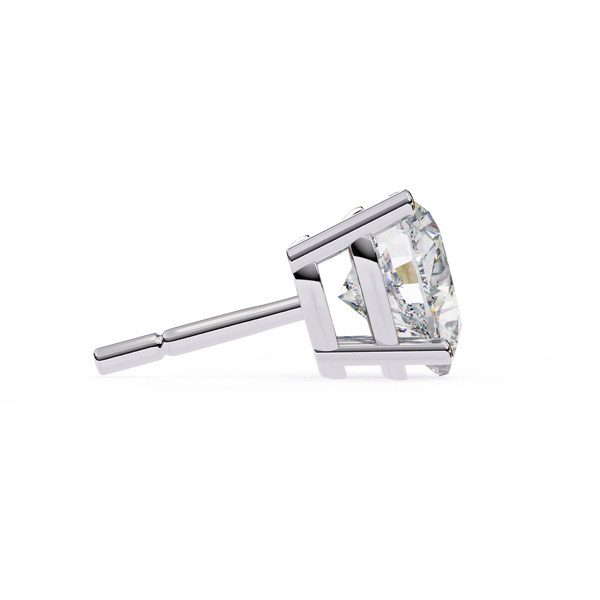 Four-Prong Heart Cut Diamond Stud Earrings