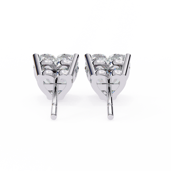 Four-Prong Heart Cut Diamond Stud Earrings