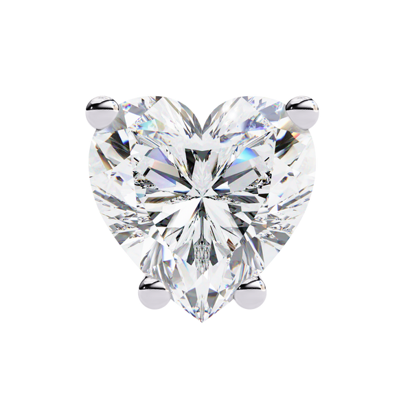 Four-Prong Heart Cut Diamond Stud Earrings
