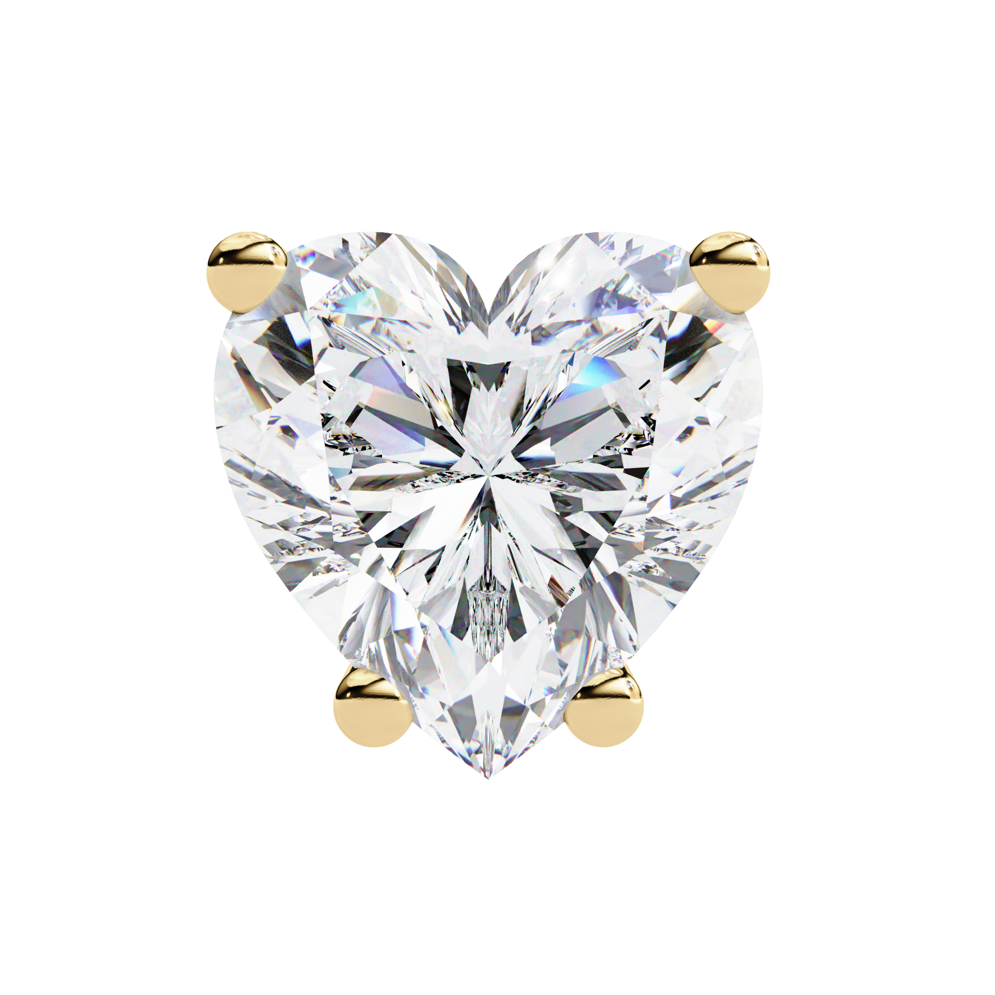 Four-Prong Heart Cut Diamond Stud Earrings