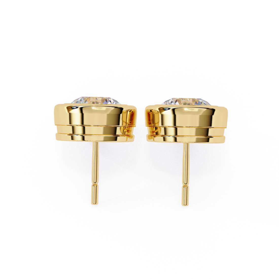 Classic Bezel-Set Diamond Stud Earrings