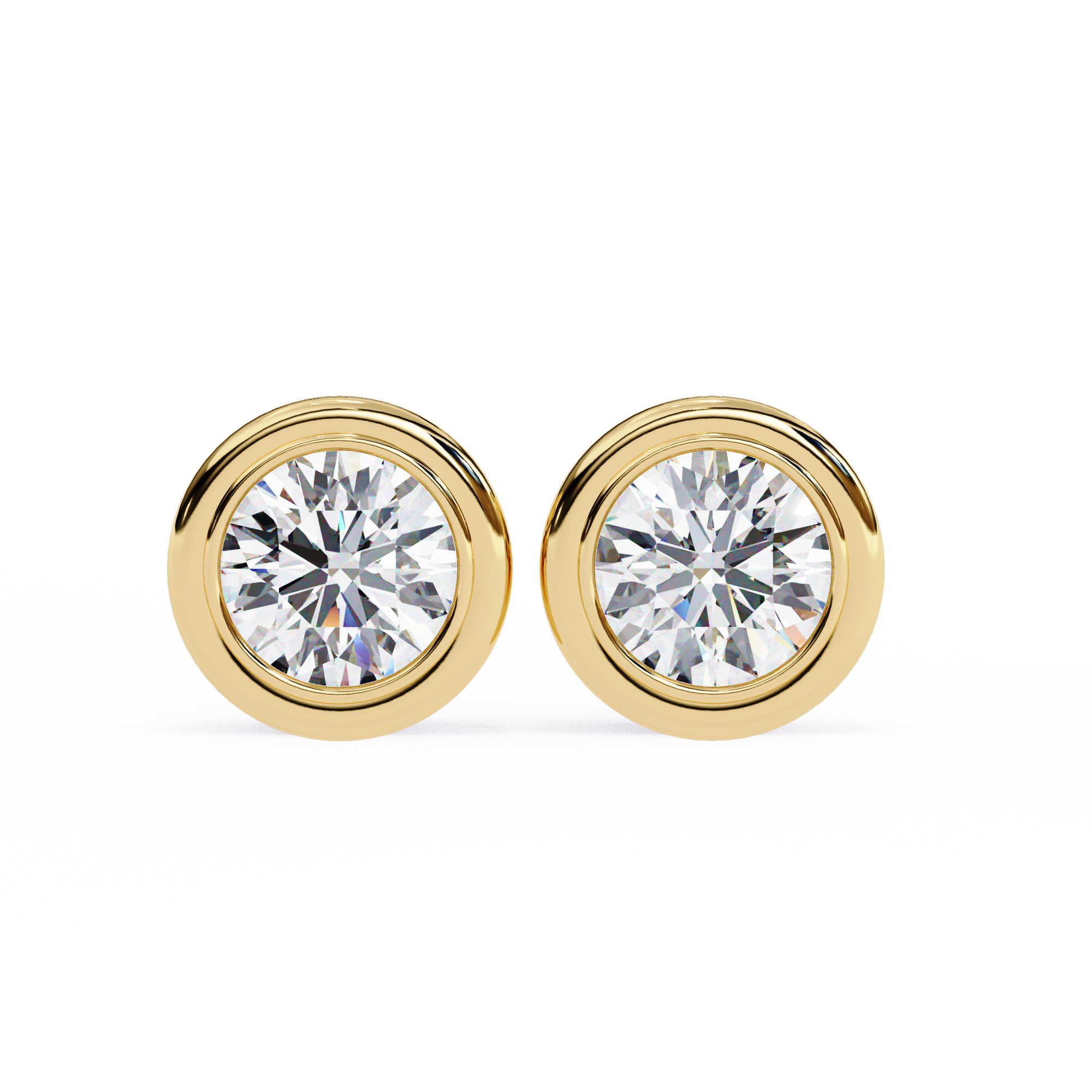 Classic Bezel-Set Diamond Stud Earrings