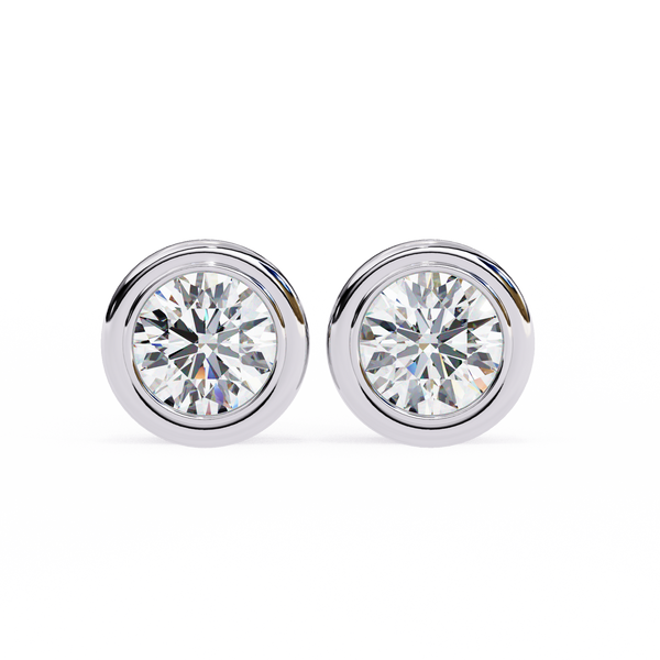 Classic Bezel-Set Diamond Stud Earrings