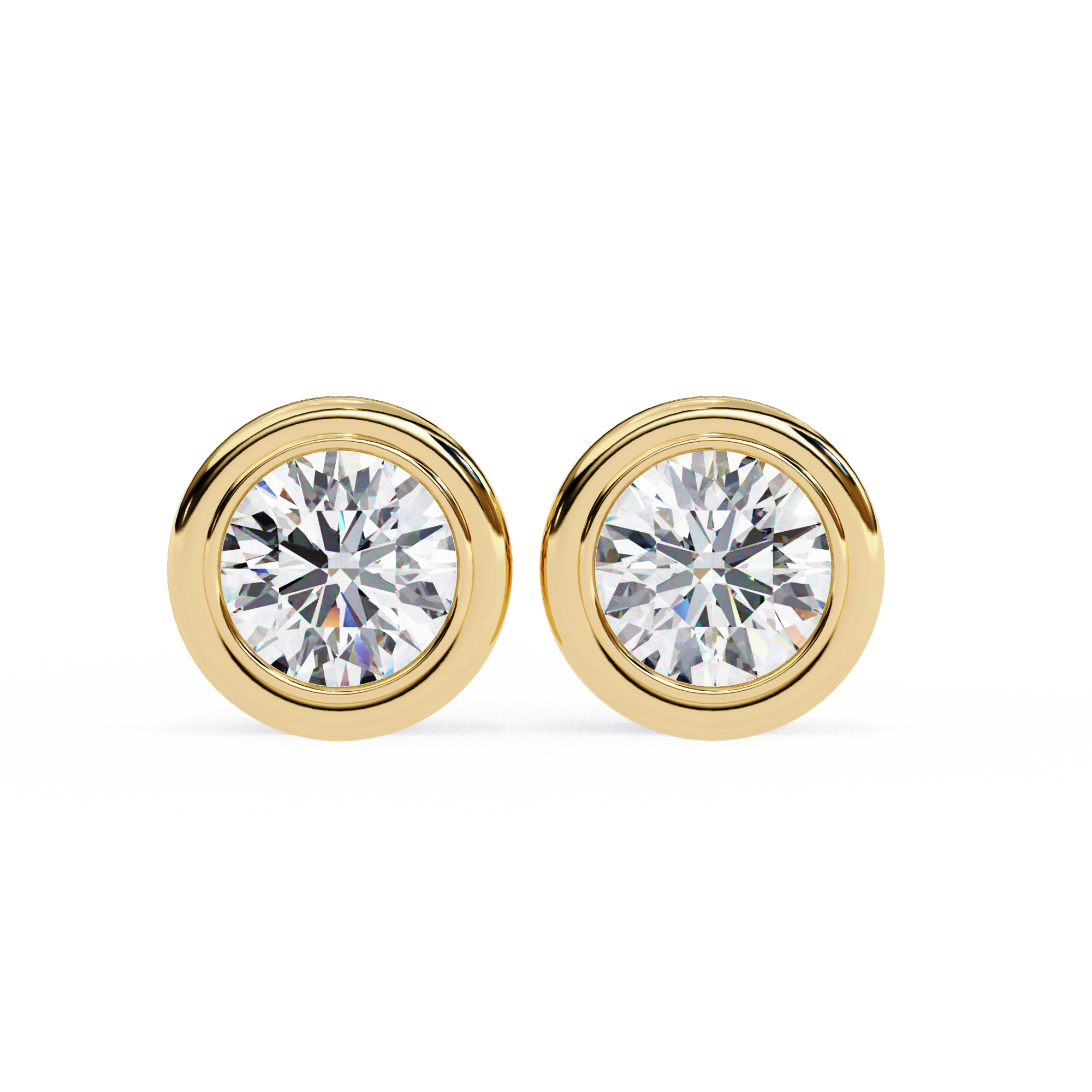 Classic Bezel-Set Diamond Stud Earrings