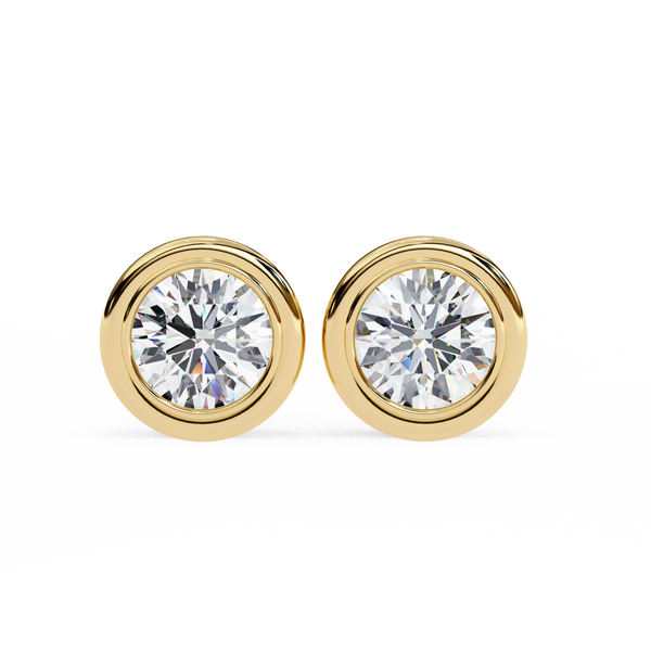 Classic Bezel-Set Diamond Stud Earrings